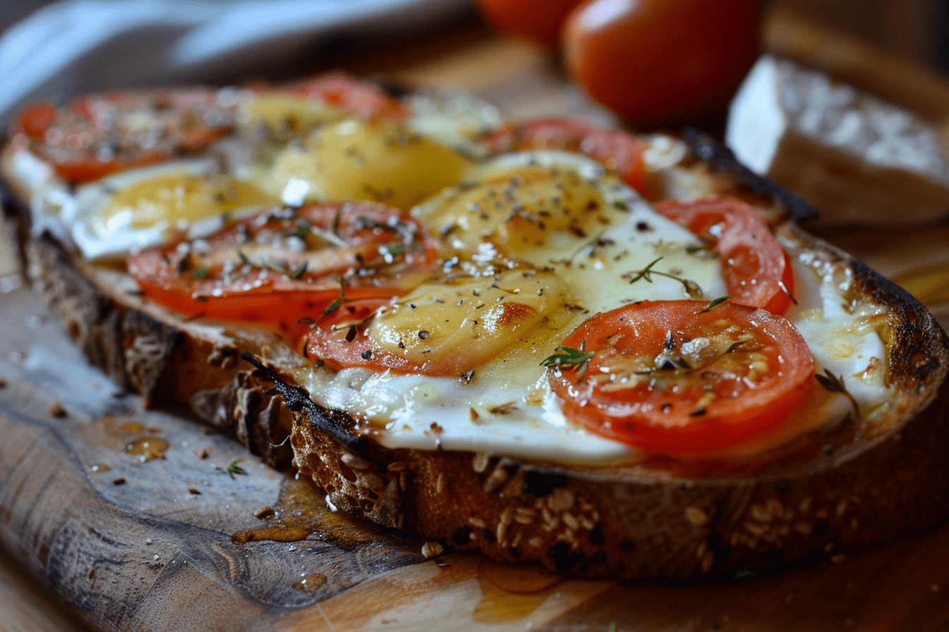 Tartines au Chèvre Frais et Tomates grillées